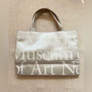 The Metropolitan Museum of Art Asia Japan Tote Bag Silver With Pink Lining